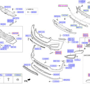 HYUNDAI SANTA FÉ MK3 DM Radiator Grille Sealing Pad 863682W000 ORIGINAL