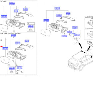 HYUNDAI SANTA FÉ MK3 DM Front Left Door Mirror Glass LHD 876112W120 ORIGINAL