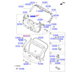 HYUNDAI SANTA FÉ MK3 Tailgate Rear Left Lamp Cover 817872W000NBC ORIGINAL