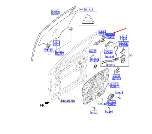 HYUNDAI SANTA FÉ MK3 Front Right Outer Handle Bracket 824952W000 ORIGINAL