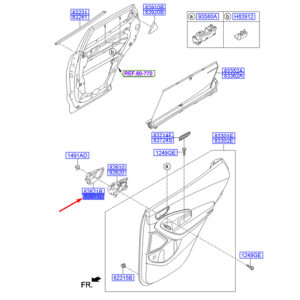 HYUNDAI SANTA FÉ DM MK3 Rear Left Door Handle Housing 826112W000VFG ORIGINAL