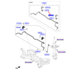 HYUNDAI KONA MK1 Front Left Stabilizer Bracket 54814O1000 ORIGINAL