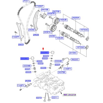 HYUNDAI KONA MK1 Valve Tappet 2222604105 ORIGINAL