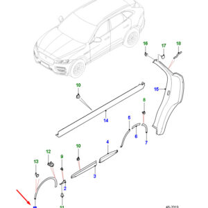 JAGUAR F-PACE X761 Front Left Wheel Arch Molding T4A46677LML ORIGINAL