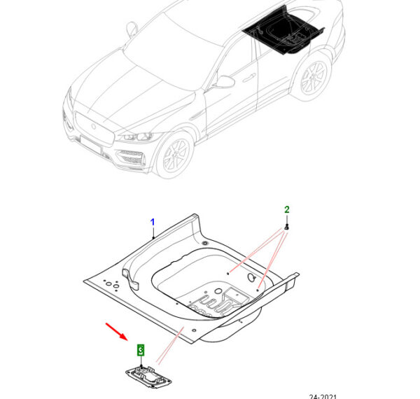 JAGUAR F-PACE X761 Trunk Floor Panel Cable Protection Cover T4A39488 ORIGINAL