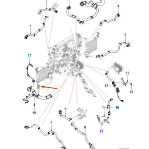 JAGUAR F-PACE X761 Radiator Bottom Hose T4A38664 ORIGINAL