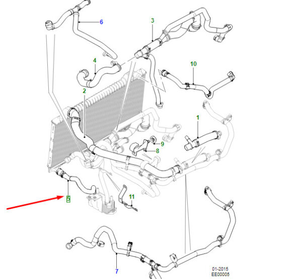 JAGUAR XE X760 Oil Cooler Hose T2H3410 ORIGINAL