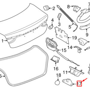 JAGUAR XE X760 Rear Lid Striker T2H42084 ORIGINAL