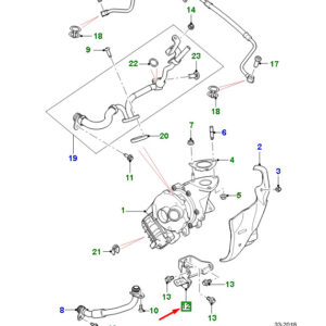 JAGUAR F-PACE X761 Turbocharger Bracket T4A11907 ORIGINAL
