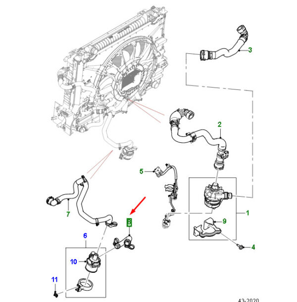 JAGUAR F-PACE X761 Water Pump Hose T4A38706 ORIGINAL