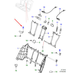 JAGUAR XE X760 Rear Left Seat Back Frame Bracket T4N13695 ORIGINAL