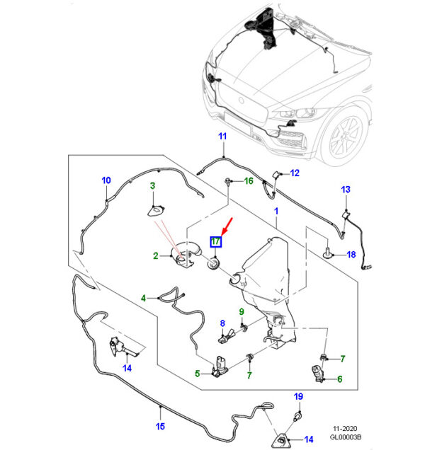 JAGUAR F-PACE X761 Water Reservoir Seal T4A7695 ORIGINAL
