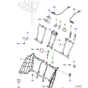 JAGUAR XE X760 Rear Seat Support Center Bracket T4N3659 ORIGINAL