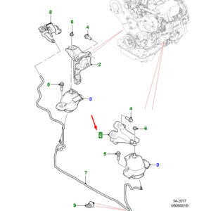 JAGUAR F-PACE X761 Left Side Engine Bracket T4A1046 ORIGINAL
