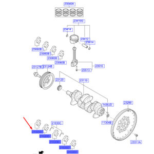 KIA NIRO MK1 Crankshaft Bearing Pair Set 2102004025 ORIGINAL