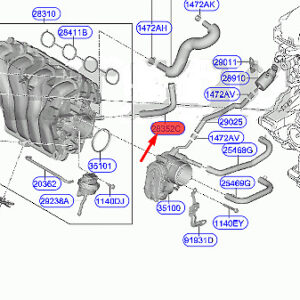 KIA CEED MK3 CD Vacuum Hose 283522B801 ORIGINAL