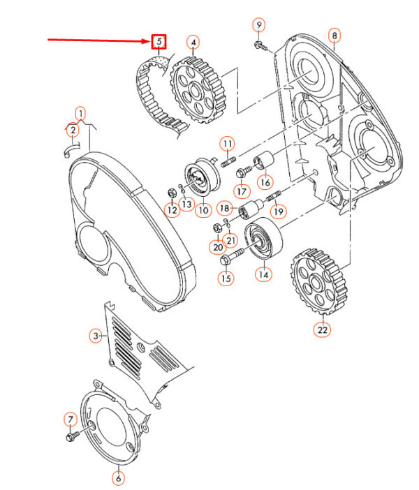 AUDI A3 8L Timing Toothed Belt 038109119M ORIGINAL - Image 4