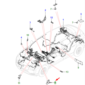 JAGUAR I-PACE X590 Harness Front Bracket T4K4629 ORIGINAL