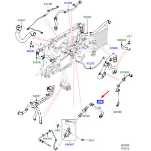 LAND ROVER RANGE ROVER VELAR L560 Water Hose LR140816 ORIGINAL