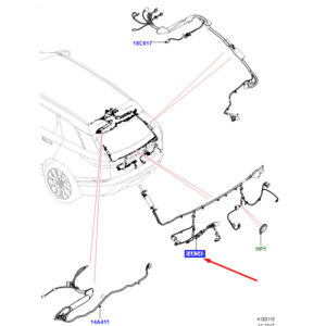 LAND ROVER RANGE ROVER VELAR L560 Tailgate Wiring LR095083 ORIGINAL