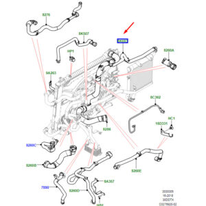 LR RANGE ROVER VELAR L560 Upper Primary Radiator Hose LR091896 ORIGINAL