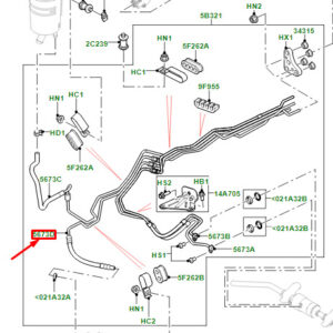 LR RANGE ROVER SPORT L320 Active Bar Front High Press. Pipe LR019386 ORIGINAL