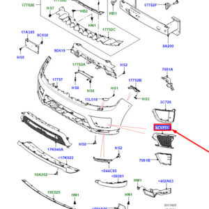 LR RANGE ROVER SPORT II L494 Front Left Bumper Grille LR099301 ORIGINAL