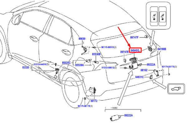 LEXUS NX MK1 Liftgate Latch Release Switch 8484042030 ORIGINAL