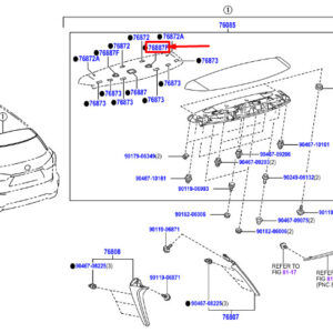 LEXUS RX MK4 Rear Spoiler Seal 7688748050 ORIGINAL