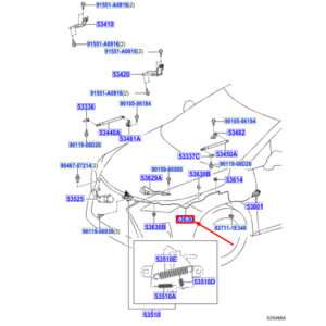 LEXUS RX MK4 Bonnet Lock Cable LHD 5363048101 ORIGINAL
