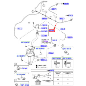 LEXUS NX MK1 Washer Fluid Reservoir Filler Pipe 8531678021 ORIGINAL