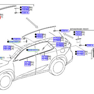 LEXUS NX MK1 Left Roof Drip Side Finish Molding 7555678010A0 ORIGINAL