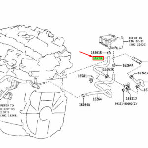 LEXUS NX MK1 Engine Water By-Pass Hose 1629436020 ORIGINAL