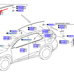 LEXUS NX MK1 Right Roof Drip Side Finish Molding 7555578010A0 ORIGINAL