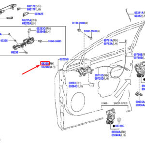 LEXUS RX MK4 Front Right Inner Opening Handle 6760548041C0 ORIGINAL