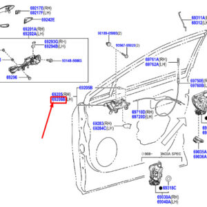 LEXUS RX MK4 Front Left Inner Opening Handle 6760648041C0 ORIGINAL