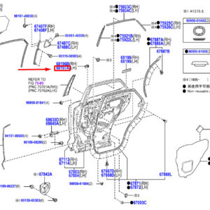 LEXUS NX MK1 Rear Left Door Belt Front Seal 6819778010 ORIGINAL