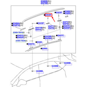 LEXUS NX MK1 Roof Carrier Seal 6343578010 ORIGINAL
