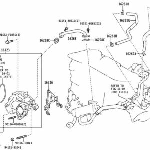 LEXUS NX MK1 Engine Water By-Pass Hose 1626436080 ORIGINAL