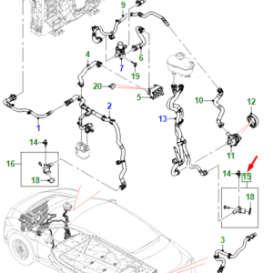 JAGUAR I-PACE X590 Right Outlet Pipe T4K8215 ORIGINAL