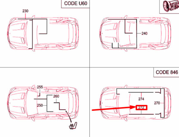 MERCEDES-BENZ GLS X166 Entrance Lamp Wiring Harness A1664401805 ORIGINAL - Image 4