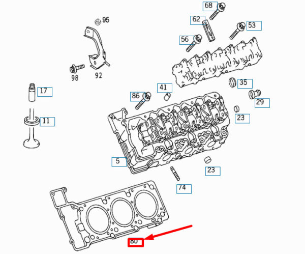 MERCEDES-BENZ E W210 Cylinder Head Gasket Left A1120160320 ORIGINAL - Image 4