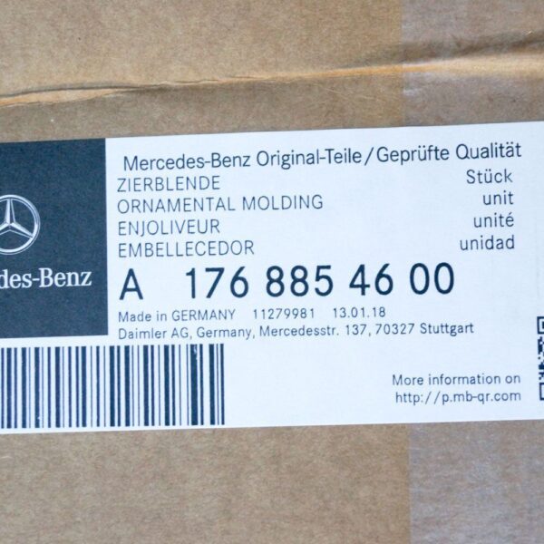MERCEDES-BENZ A-CLASS W176 AMG ORIGINAL Front Bumper Molding A1768854600 2016 - Image 5