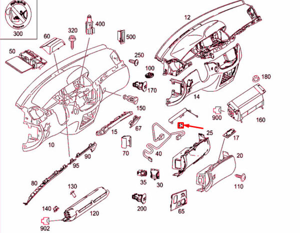 MERCEDES-BENZ S W221 Glove Compartment Damping A2216800226 ORIGINAL - Image 4