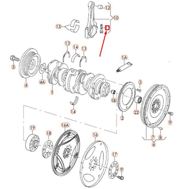 AUDI A3 8P Crankshaft Connecting Rod Bolt 077105425B ORIGINAL - Image 4