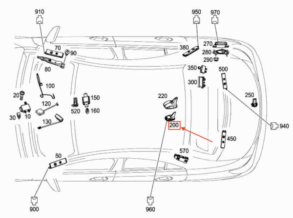 MERCEDES-BENZ GLE C292 Aerial Roof Antenna A222905630764 ORIGINAL - Image 4