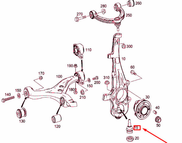MERCEDES-BENZ GLE W166 Steering Knuckle Supporting Joint A1663300235 ORIGINAL - Image 4