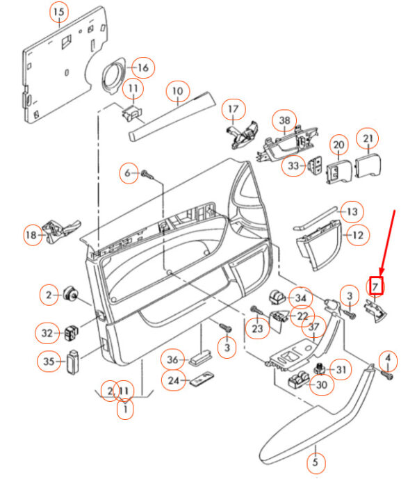 AUDI A3 8P Front Right Lower Door Trim 8P48671867PE ORIGINAL - Image 4