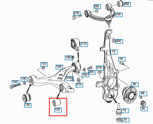 MERCEDES BENZ GLE W166 Front Control Arm Bearing Bush A1663330100 ORIGINAL - Image 3