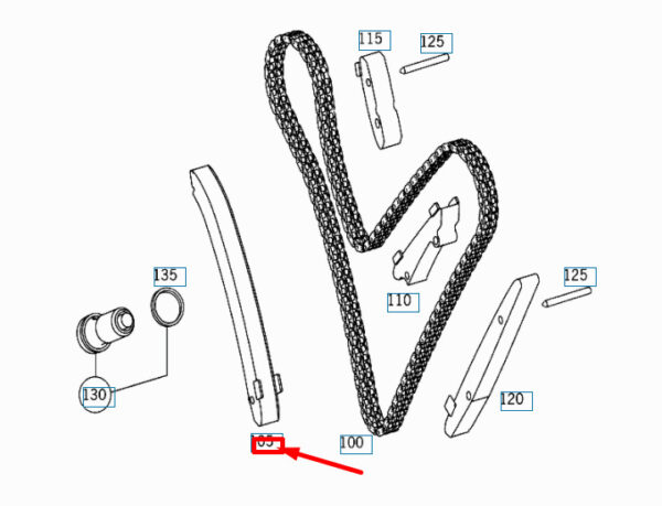 MERCEDES-BENZ S W220 Right Lower Chain Guide A1370520716 ORIGINAL - Image 4